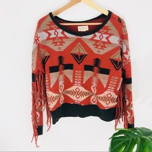 Denim Supply Ralph Lauren Aztec Fringe Sweater